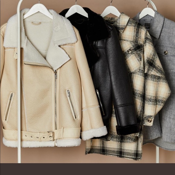 Primark Black Faux Leather Jacket Fur 